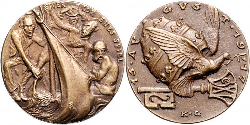 GOETZMEDAILLEN, Br.-Gussmed. 1917 a.d. Dès le début (Friedensnote) Benedikts XV....