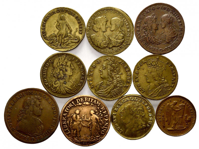 JETONS, Jetons LUDWIG XIV. 1660. Seque Svoqvetegit. Baum. 27mm; 1666. Non Laetio...