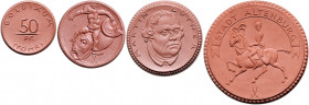 PORZELLAN, ALTENBURG, Porzellanmünze 1921 zu 5 Mark (1x), zu 25 Pfennig (3x). DAZU:BOLDIXUM, Porzellanmünze o.J.(1920) zu 50 Pfennig (5x), zu 1 Mark (...