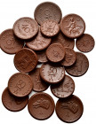 PORZELLAN, DRESDEN, Porzellan-Firmenmünze o.J.(1920) für Friedrich Wolf zu 20 Pfennig (5x). DAZU:HAMBURG, Porzellan-Firmenmünze o.J.(1921) der Hochbah...
