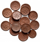 PORZELLAN, GOLLNOW, Porzellanmünze 1921 zu 50 Pfennig (1x), zu 1 Mark (2x). DAZU:GOTHA, Porzellanmünze zu 50 Pfennig PF.(2x), P.F.(4x); GROSS-WARTENBE...