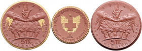 PORZELLAN, NAUNHOF, Porzellan-Spendenmünze o.J.(1921) der Freiwilligen Sanitätskolonne zu 1 Mark (4x). DAZU:OBERSCHLESIEN, Porzellan-Spendenmünze 1921...