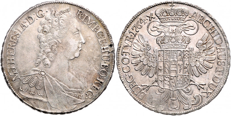 HAUS HABSBURG, Maria Theresia, 1740-1780, Taler 1764, Wien. 27,99g.
kl.Sf., f.v...