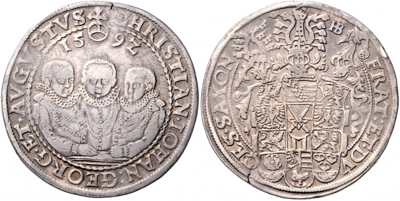 SACHSEN, Christian II., Joh.Georg I. und August (Vormundsch.), 1591-1601, Reichs...