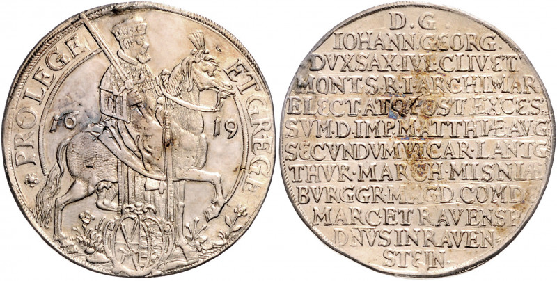 SACHSEN, Johann Georg I., 1615-1656, Reichstaler 1619, Dresden. Auf das Vikariat...