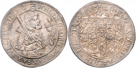 SACHSEN, Johann Georg I., 1615-1656, Reichstaler 1619, Dresden. Mzz. Schwan. 28,62g.
prägeschw., Sf., vz
Dav.7591; Schnee 818