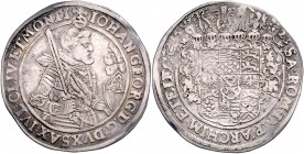SACHSEN, Johann Georg I., 1615-1656, Reichstaler 1623, Dresden.
Sf., ss
Dav.7601; Mers.1027; Schnee 818