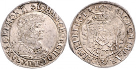SACHSEN, Johann Georg II., 1656-1680, 1/3 Taler 1674 CR, Dresden.
vz
Kohl 231