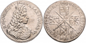 SACHSEN, Johann Georg IV., 1691-1694, 2/3 Taler 1692 IK, Dresden. 15,39g.
l.Tönung, vz/f.vz
Dav.812; Mers.1308; Kohl 317
