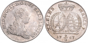SACHSEN, Friedrich August III., 1763-1806, Gulden =2/3 Taler 1767.
schöne Patina, vz/vz-st
Buck 124c