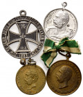 SACHSEN, Albert, 1873-1902, Tragb. Br.-Med. 1898 a.d. 25jähr. Regierungs- und 70jähr. Geburtstagsjubiläum. Kopf l. Rs.Wappen (vz; am Band). 33,5mm. DA...