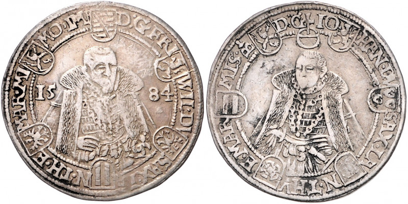 SACHSEN-ALT-WEIMAR, Friedrich Wilhelm und Johann, 1573-1603, 1/2 Reichstaler 158...