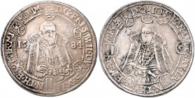 SACHSEN-ALT-WEIMAR, Friedrich Wilhelm und Johann, 1573-1603, 1/2 Reichstaler 1584, Saalfeld.
ss
Mers.3743