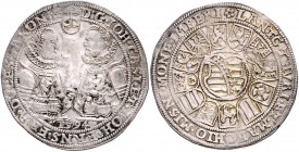 SACHSEN-COBURG-EISENACH, Johann Casimir und Johann Ernst, 1572-1633, Reichstaler 1594, Saalfeld. 28,89g.
kl.Rdf., ss-vz
Dav.9758; Schnee 174