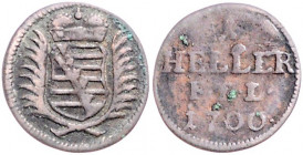 SACHSEN-EISENACH, Johann Wilhelm, 1698-1728, Heller 1700 FEL.
s/ss
Mers.4101