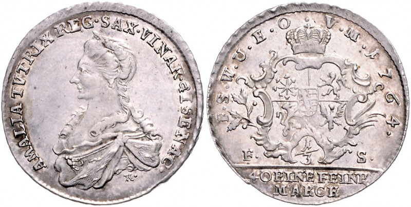 SACHSEN-WEIMAR-EISENACH, Anna Amalia, 1758-1775, 1/3 Taler =1/4 Konventionstaler...