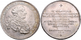 SCHWARZBURG-RUDOLSTADT, Ludwig Günther IV., 1767-1790, Konventionstaler 1780 ICK. Auf die 2.Hochzeit des Erbprinzen. 28,02g.
min.Sf., vz
Dav.2770; F...