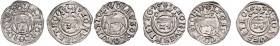 STOLBERG-STOLBERG, Wolfgang Georg, 1615-1631, Lot von 3 Stk. Groschen =1/24 Taler 1618, 1619, 1620 CZ, Stolberg. Hirsch l. Rs.Reichsapfel mit Wertzahl...