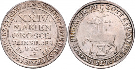 STOLBERG-STOLBERG, Christoph Friedrich und Jost Christian, 1704-1738, XXIV Mariengroschen 1718 IIG, Stolberg. Feinsilber. 12,96g.
ss
Dav.1000; KM 13...