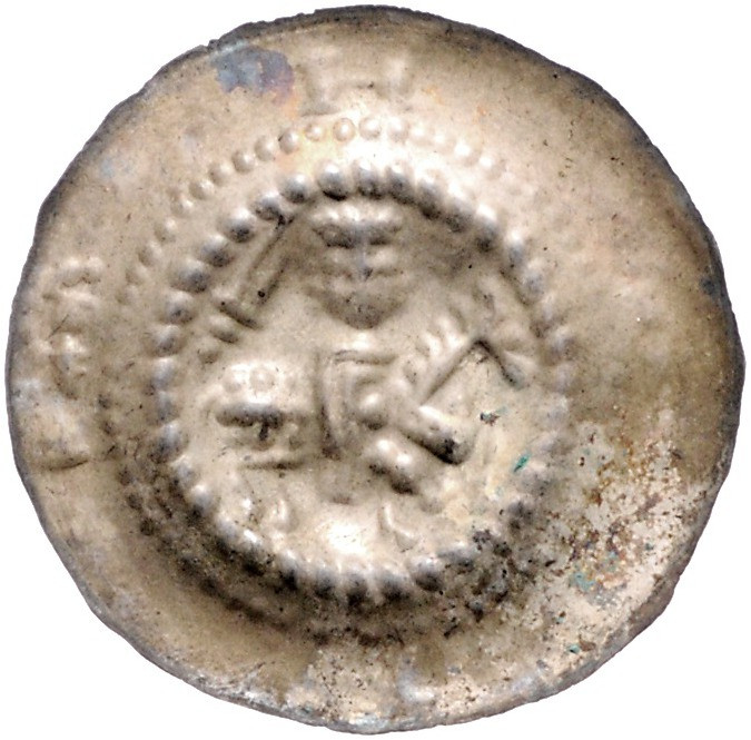 THÜRINGEN, Albrecht der Entartete, 1265-1314, Brakteat, Eisenach. Landgraf mit F...