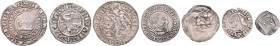 AAAAAAAA, Lot mit 7 Silbermünzen ca.1200-1545, darin Kärnten, Ulrich II., Pfennig o.J. St.Veit; Böhmen, Wenzel II., Prager Groschen o.J.; Augsburg, Pe...