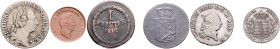 AAAAAAAA, Lot mit 6 Münzen 1764-1852, darin Preussen, Friedrich II. der Große, 1/6 Taler 1764 F; Baden-Durlach, Karl Friedrich, 10 Kreuzer 1775 H, Bad...