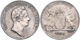 BADEN, Leopold, 1830-1852, Kronentaler 1834. Seltenster Jahrgang.
vz
AKS 77; T.19; Dav.519