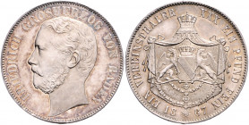 BADEN, Friedrich I., 1856-1907, Vereinstaler 1867.
vz-st/f.st
AKS 124; T.31
