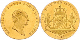 BAYERN, Maximilian I. Joseph, 1806-1825, Dukat 1816.
GOLD, feine Kr., vz-st
AKS 38; J.112; Frbg.265