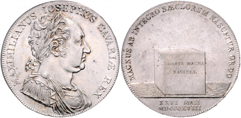 BAYERN, Maximilian I. Joseph, 1806-1825, Konventionstaler 1818. Verfassung.
kl....