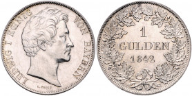 BAYERN, Ludwig I., 1825-1848, Gulden 1842.
vz/vz+
AKS 78; J.62