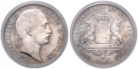 BAYERN, Maximilian II., 1848-1864, Doppeltaler 1862.
PCGS MS64
AKS 148; T.100; Dav.608