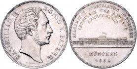 BAYERN, Maximilian II., 1848-1864, Geschichtsdoppeltaler 1854. Industrie-Ausstellung München.
kl.Rdf., st
AKS 166; T.95; Dav.603