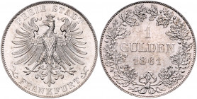 FRANKFURT, Freie Stadt, 1815-1866, Gulden 1861.
vz
AKS 13; J.33