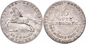 HANNOVER, Georg IV., 1820-1830, 16 Gute Groschen 1821. Feinsilber.
f.vz
AKS 34; J.23d