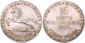 HANNOVER, Georg IV., 1820-1830, 16 Gute Groschen 1824.
vz-st
AKS 38; J.23g-h