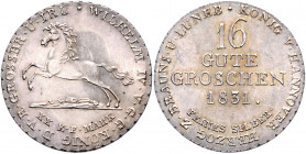 HANNOVER, Wilhelm IV., 1830-1837, 16 Gute Groschen 1831.
vz+/vz-st
AKS 66; J.33