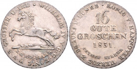 HANNOVER, Wilhelm IV., 1830-1837, 16 Gute Groschen 1831.
ss-vz
AKS 66; J.33