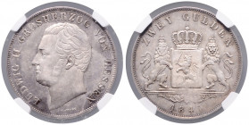HESSEN-DARMSTADT, Ludwig II., 1830-1848, Doppelgulden 1847.
schöne Patina, NGC MS63
AKS 101; T.197; Dav.704