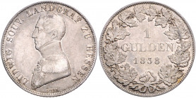 HESSEN-HOMBURG, Ludwig, 1829-1839, Gulden 1838.
ss/ss-vz
AKS 164; J.2
