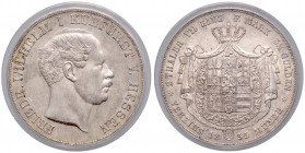 HESSEN-KASSEL, Friedrich Wilhelm I., 1847-1866, Doppeltaler 1855.
PCGS AU58
AKS 60; T.188; Dav.695