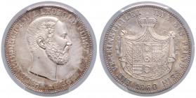 LIPPE, Paul Friedrich Emil Leopold, 1851-1875, Vereinstaler 1860 A.
feine Patina, PCGS MS63
AKS 16; T.213; Dav.725