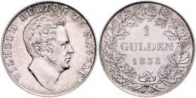 NASSAU, Wilhelm, 1816-1839, Gulden 1838.
vz
AKS 43; J.44; KM C.45