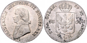 PREUSSEN, Friedrich Wilhelm III., 1797-1840, 4 Groschen 1800 A.
vz-st
AKS-; J.27
