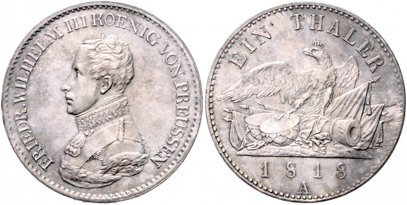 PREUSSEN, Friedrich Wilhelm III., 1797-1840, Taler 1818 A.
vz+
AKS 13; T.246; ...