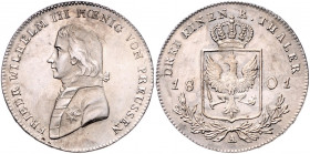 PREUSSEN, Friedrich Wilhelm III., 1797-1840, 1/3 Taler 1801 A.
l.Prägeschw., f.vz
AKS 20; J.28