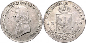 PREUSSEN, Friedrich Wilhelm III., 1797-1840, 1/3 Taler 1802 A.
Vs.kl.Sf., ss-vz
zu AKS 20; J.28