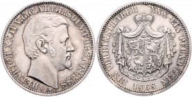 REUSS-OBERGREIZ, Heinrich XXII., 1859-1902, Vereinstaler 1868 A.
ss+
AKS 15; T.281; Dav.799