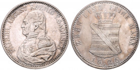 SACHSEN, Friedrich August I., 1806-1827, Konventionstaler 1826 S.
vz
AKS 30; T.303; Dav.861