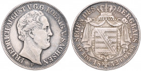 SACHSEN, Friedrich August II., 1836-1854, Ausbeutetaler 1852 F.
ss
AKS 102; T.328; Dav.879